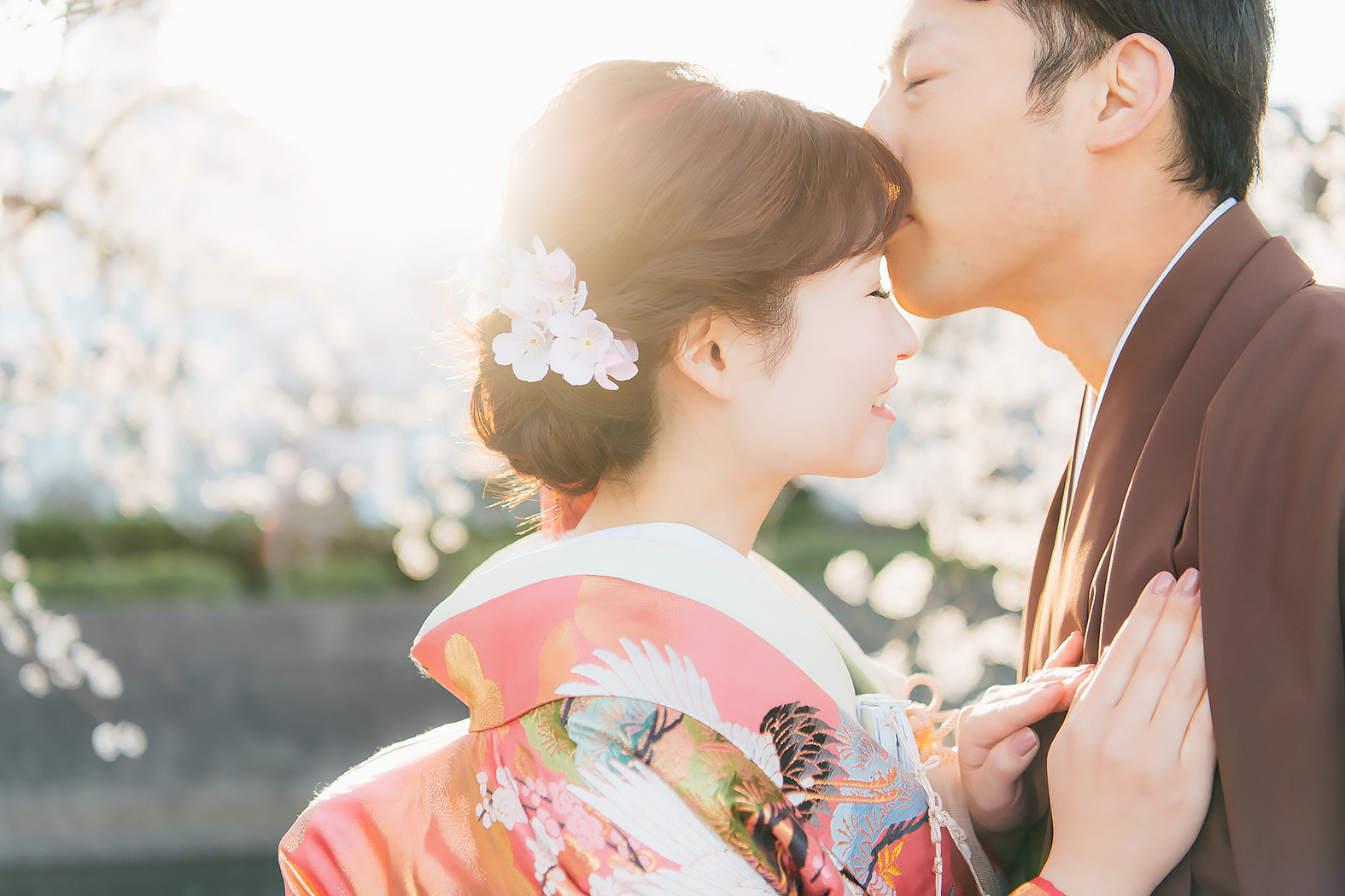 結婚写真 桜フォト 和装