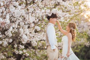 桜 フォトウェディング 結婚写真